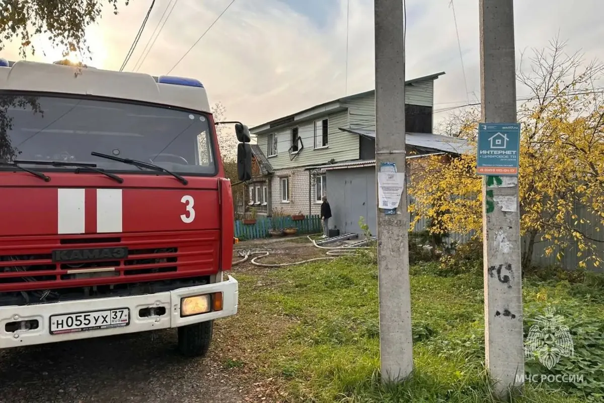 Комната в доме в Иванове вспыхнула из-за маломощного огня