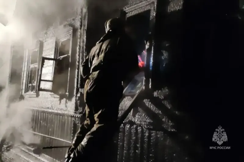Ночной пожар в Лухском районе уничтожил дом и двор